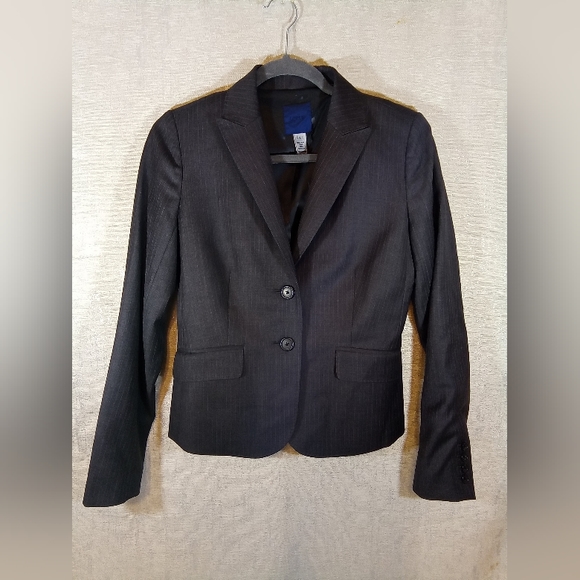 J. Crew Grey striped Blazer Womens Size 2 Business Blazer - Picture 1 of 7